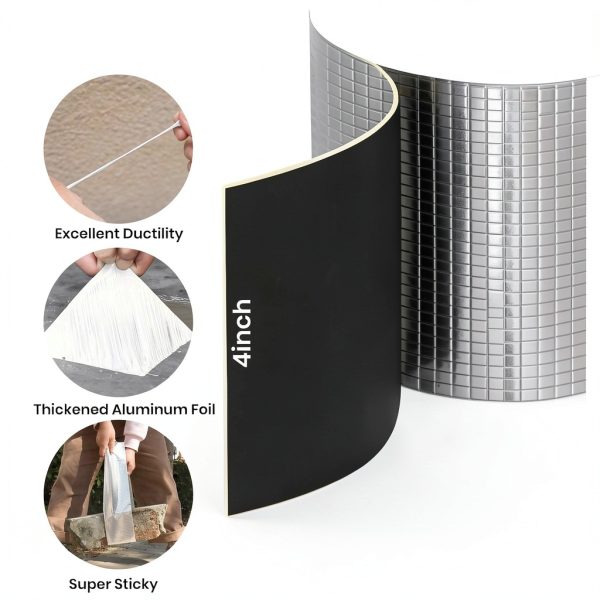 Butyl Tape ADHES Thick 4" x 16ft 1.5mm 50% Thicker Waterproof Seal-4