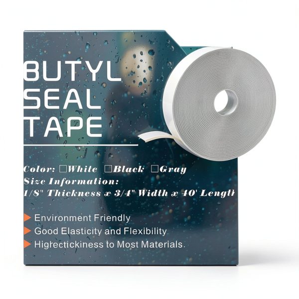 Butyl Seal Tape Pertresion Butyl Tape 1/8" x 3/4" x 40ft White-5