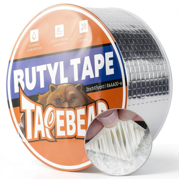 Butyl Tape 2in x16ft Aluminum Duct Sealing by TAPEBEAR RV Roof-0