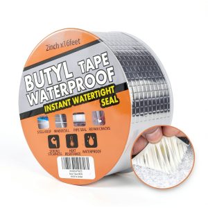 TAPEBEAR Butyl Tape Waterproof Sealing Tape Aluminum Foil Tape, for RV Repair, Window, Silicone, Glass & EDPM Roof Leak Patching, Boat and Pipe Sealing, Silver, 2inch x16feet-0