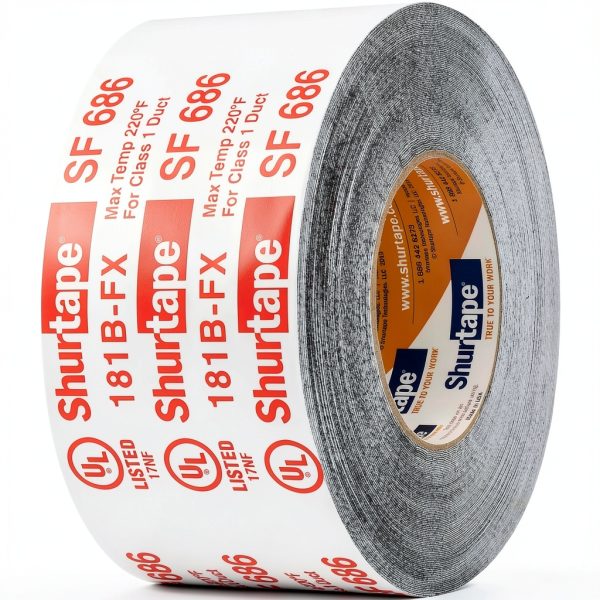Shurtape SF 686 UL ShurMASTIC Butyl Foil HVAC Tape 3in x 33.3yd Silver-1