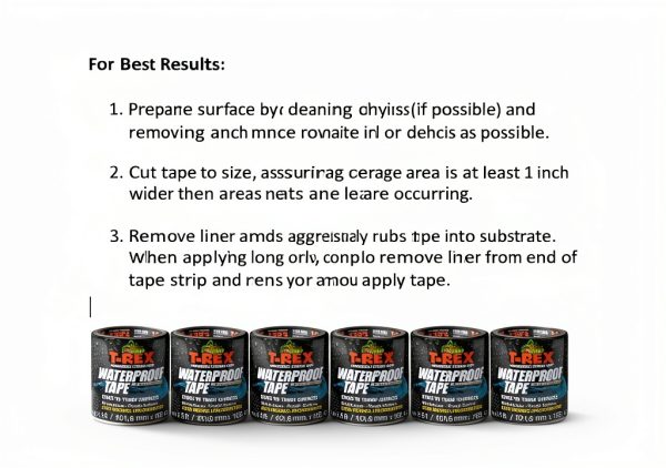 T-Rex Heavy Duty Waterproof Tape 4" x 5' Butyl Repair Roll Black-5